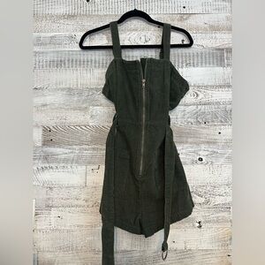 Green Corduroy Overalls with belt 
Size: L
Brand: Cotton Candy LA